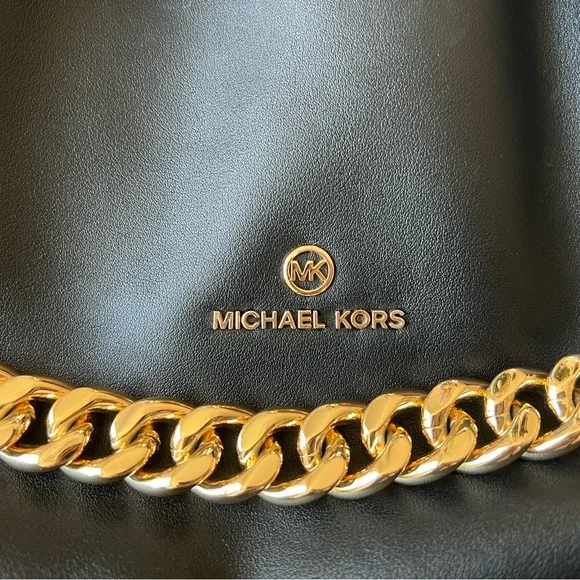 Michael Kors Logo Metal Ruched Clutch - Picture 10 of 15